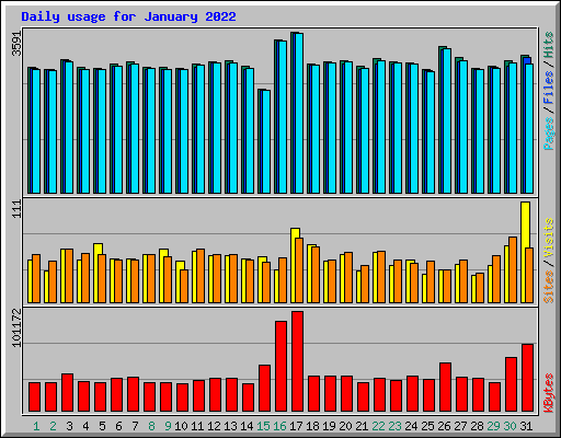 Daily usage for January 2022