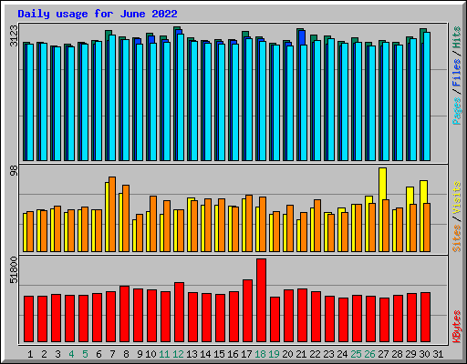 Daily usage for June 2022