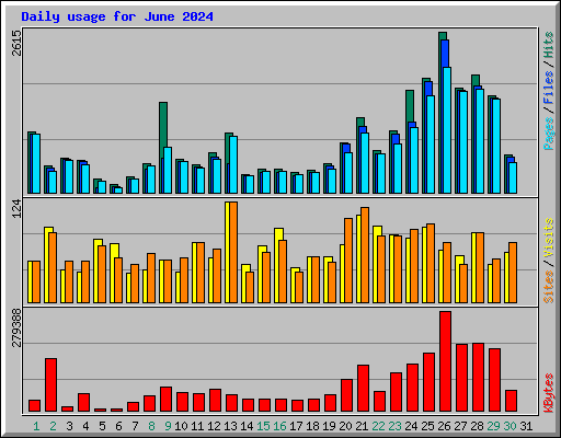 Daily usage for June 2024