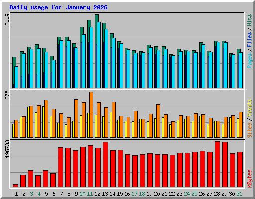 Daily usage for January 2026