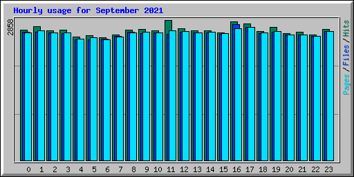 Hourly usage for September 2021