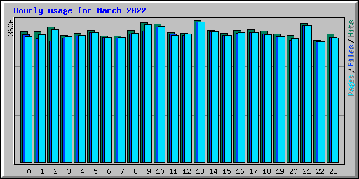 Hourly usage for March 2022