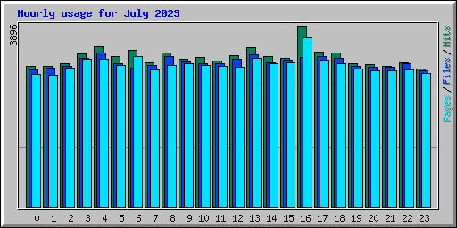 Hourly usage for July 2023