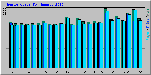 Hourly usage for August 2023