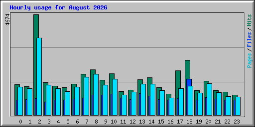 Hourly usage for August 2026
